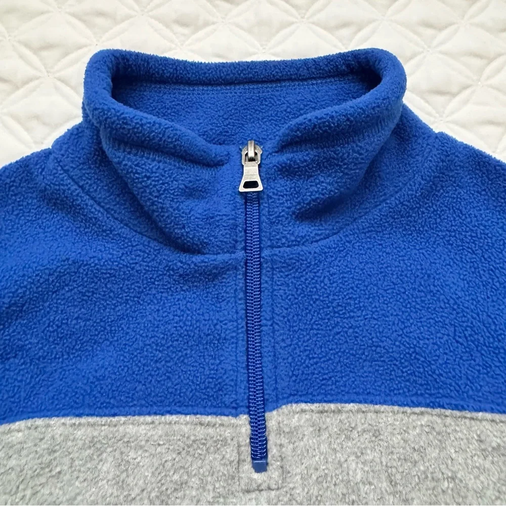The Children's Place Blue Gray Stripe Quarter Zip Fleece Sweatshirt Size M